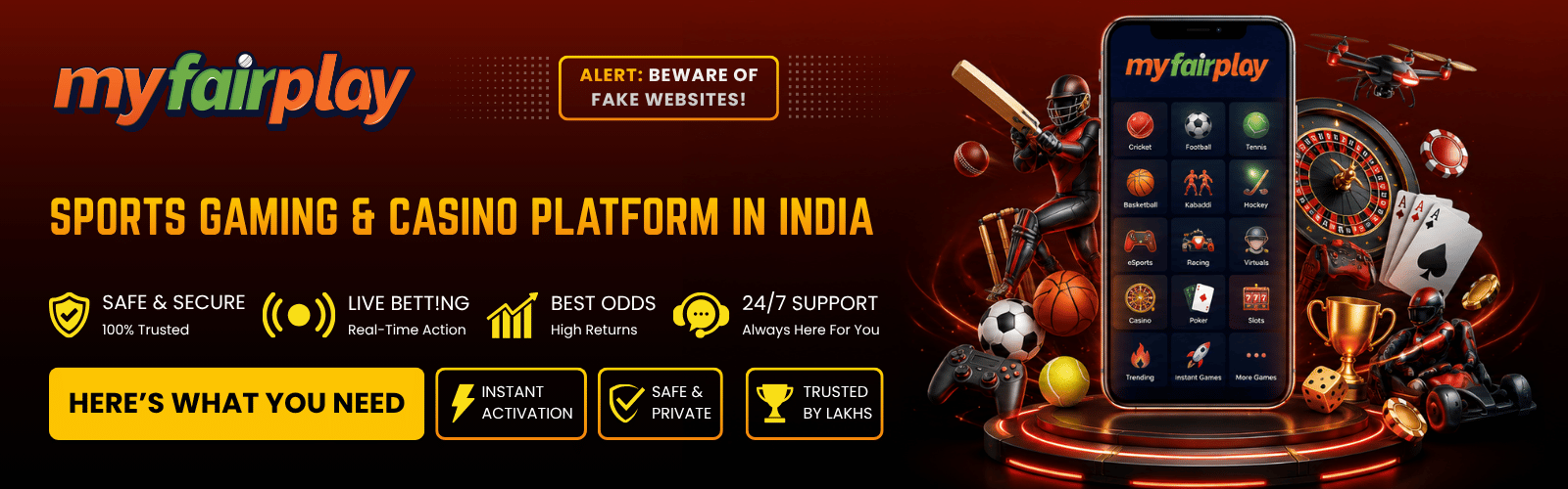 MyFairplay sports betting and casino platform in India
