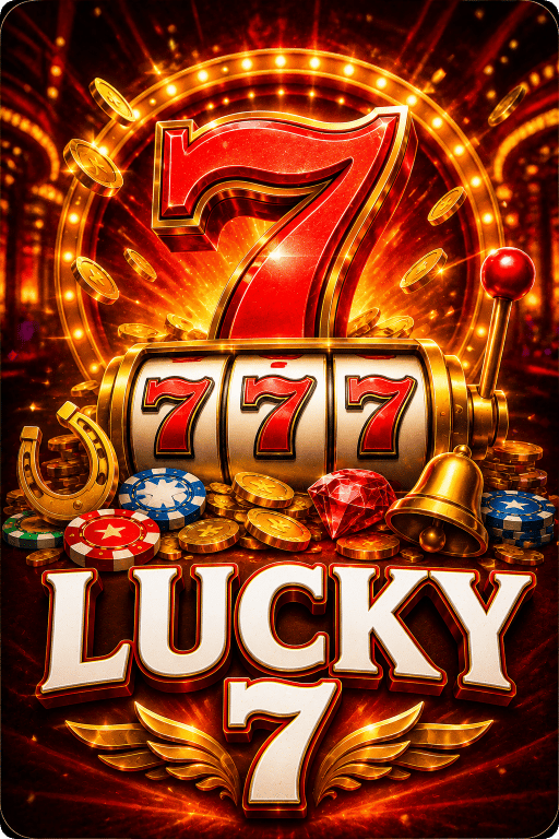 Fairplay Lucky 7 game featuring triple sevens, casino chips, and slot machine symbols.