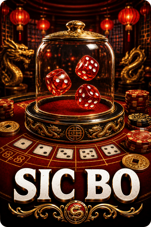 Fairplay Sic Bo game featuring rolling dice, betting table, and casino chips.