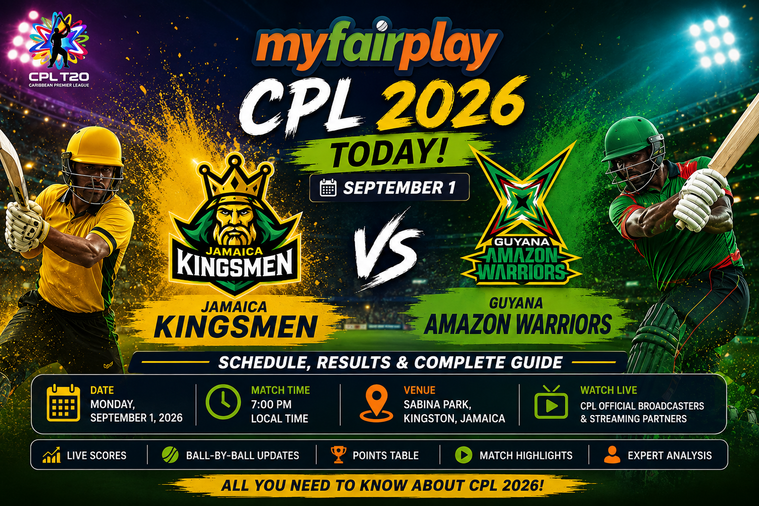 CPL 2026 Today September 1