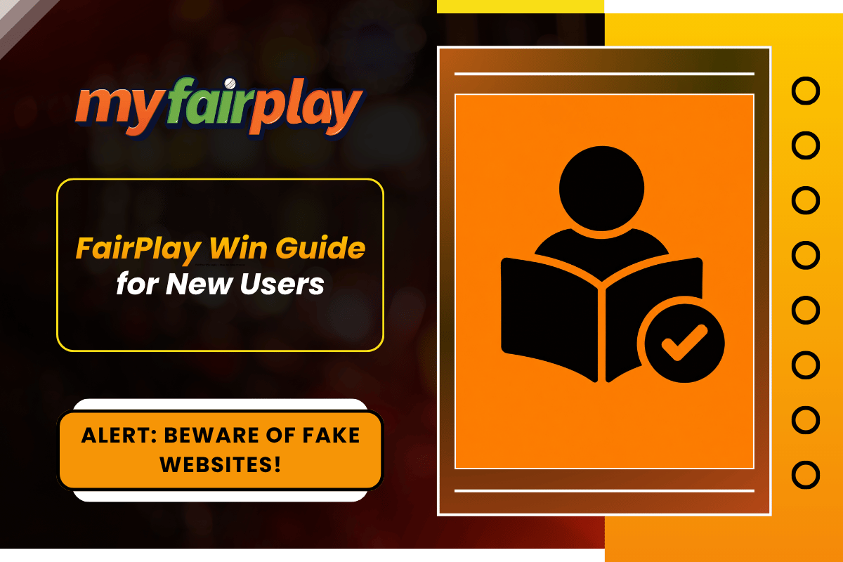 MyFairplay Fairplay win guide for new users banner with fake website alert and reading guide icon