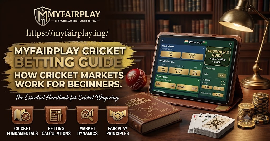 MyFairPlay cricket betting guide for beginners showing how MyFairPlay cricket betting markets work and cricket betting markets