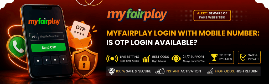 MyFairPlay login with mobile number - is OTP login available, login via mobile number and Send OTP verification