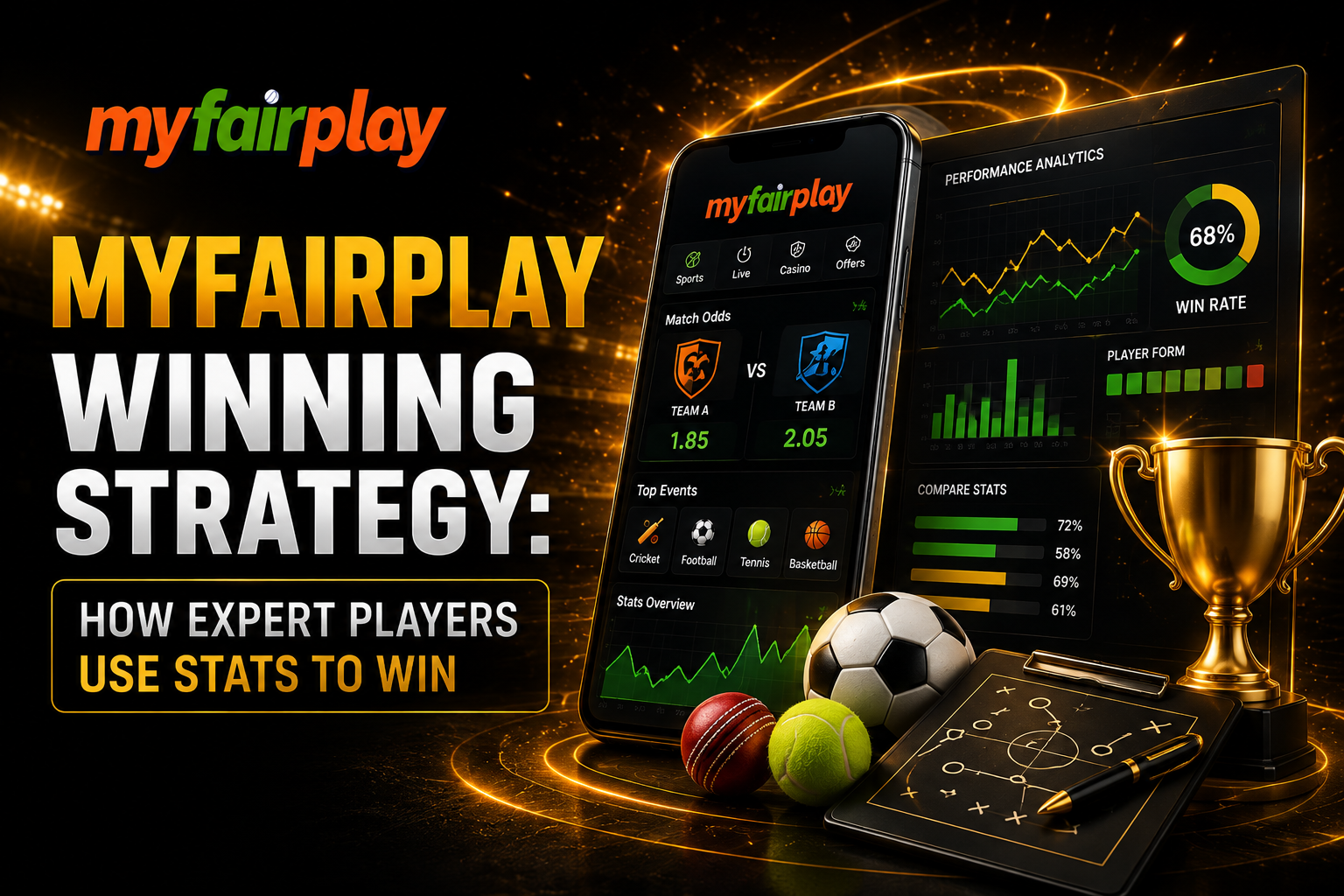 MyFairPlay winning strategy showing how expert players use stats and analysis, game strategy, and performance analytics to win