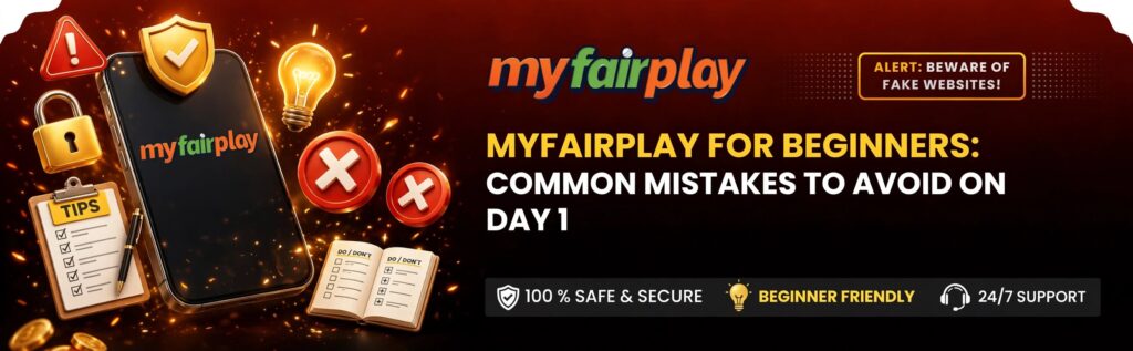 MyFairPlay for beginners guide showing smartphone with security tips and common mistakes to avoid on day one