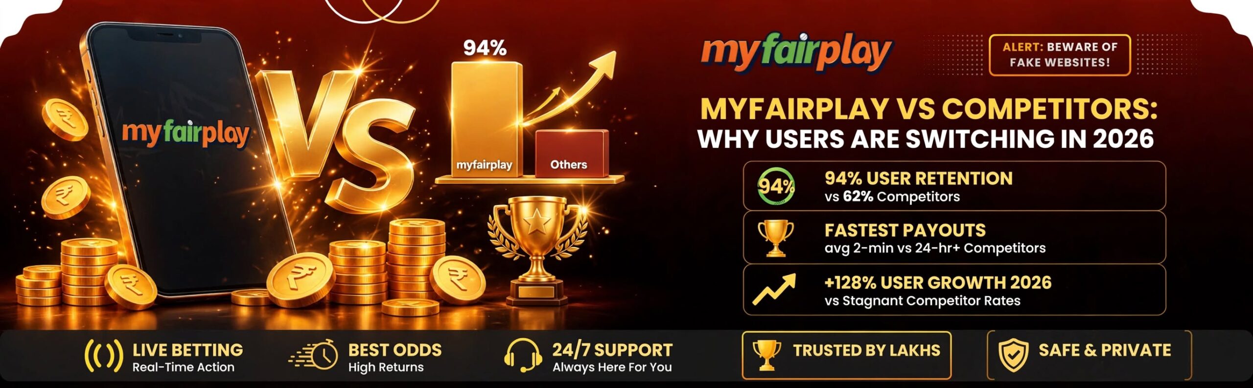 MyFairPlay vs competitors comparison showing 94% user retention, fastest payouts and why users are switching in 2026